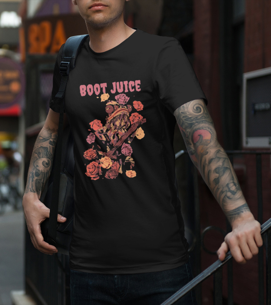 Boot Juice Chameleon Surrounded By Colorful Roses T-Shirt
