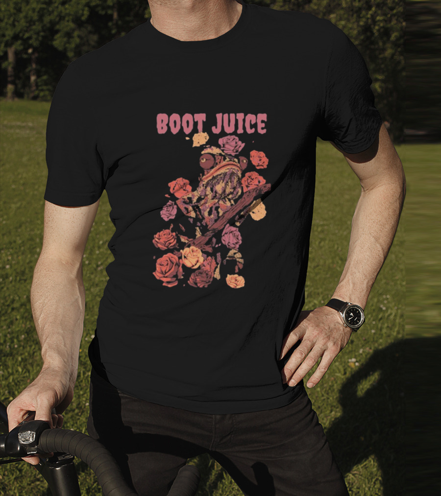Boot Juice Chameleon Surrounded By Colorful Roses T-Shirt