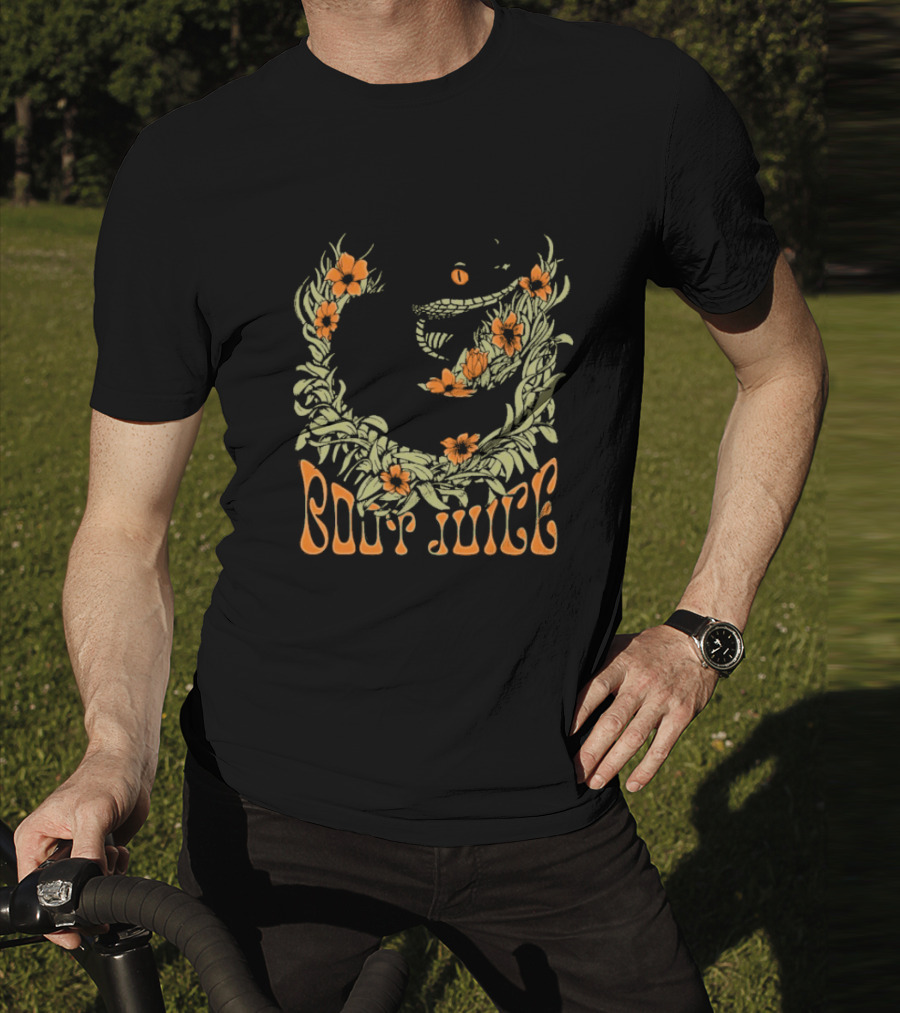 Boot Juice Snake With Floral Wreath And Orange Flowers T-Shirt