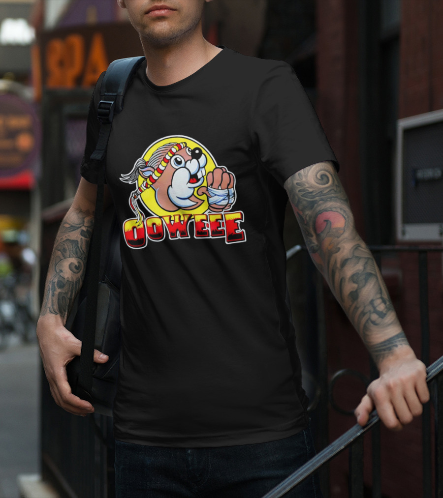 Buc-ee's Ooweee Muay Thai Beaver With Headband And Wrapped Fist T-Shirt