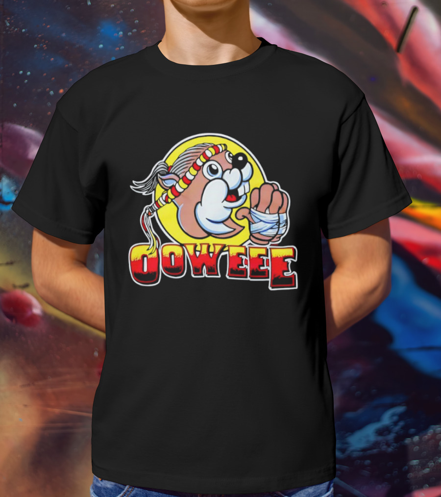 Buc-ee's Ooweee Muay Thai Beaver With Headband And Wrapped Fist T-Shirt