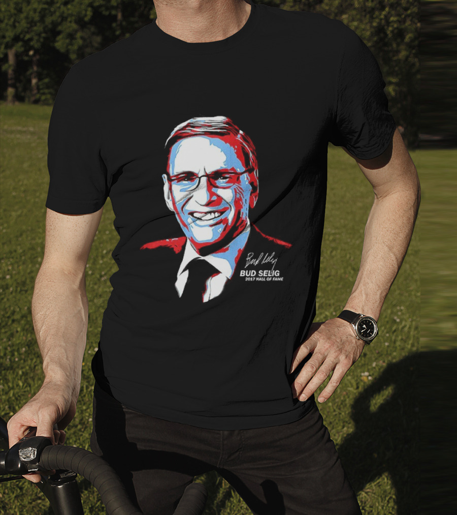 Bud Selig Commissioner Signature Red Blue White T-Shirt