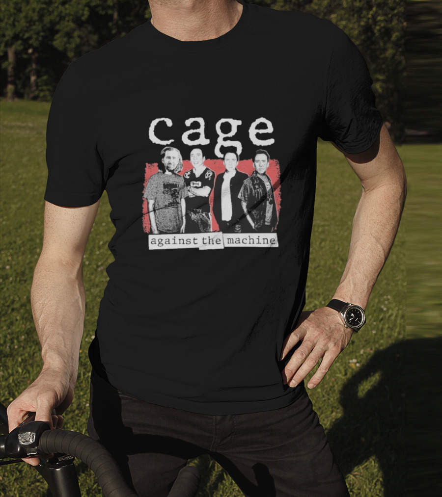 Cage Against The Machine Nicholas Sports Jersey Black White Red T-Shirt