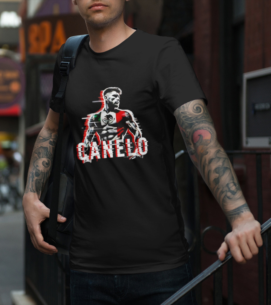 Canelo Mexican Flag Boxer Stylized Graphic T-Shirt