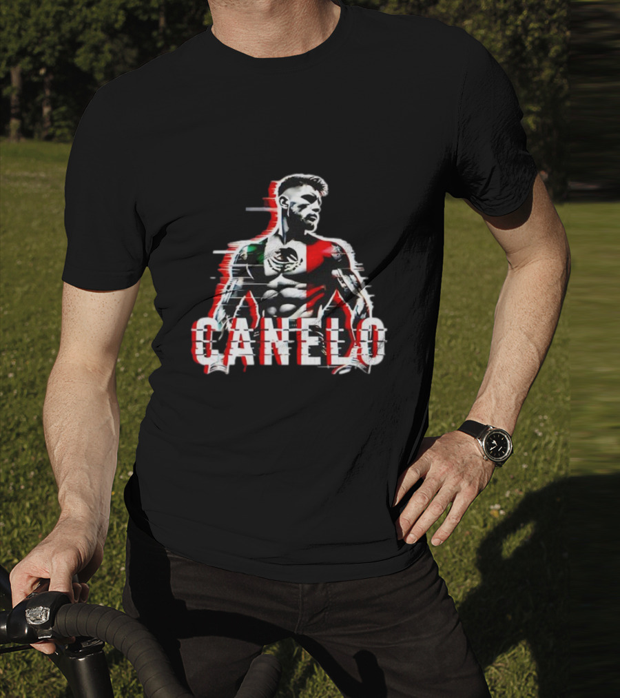 Canelo Mexican Flag Boxer Stylized Graphic T-Shirt