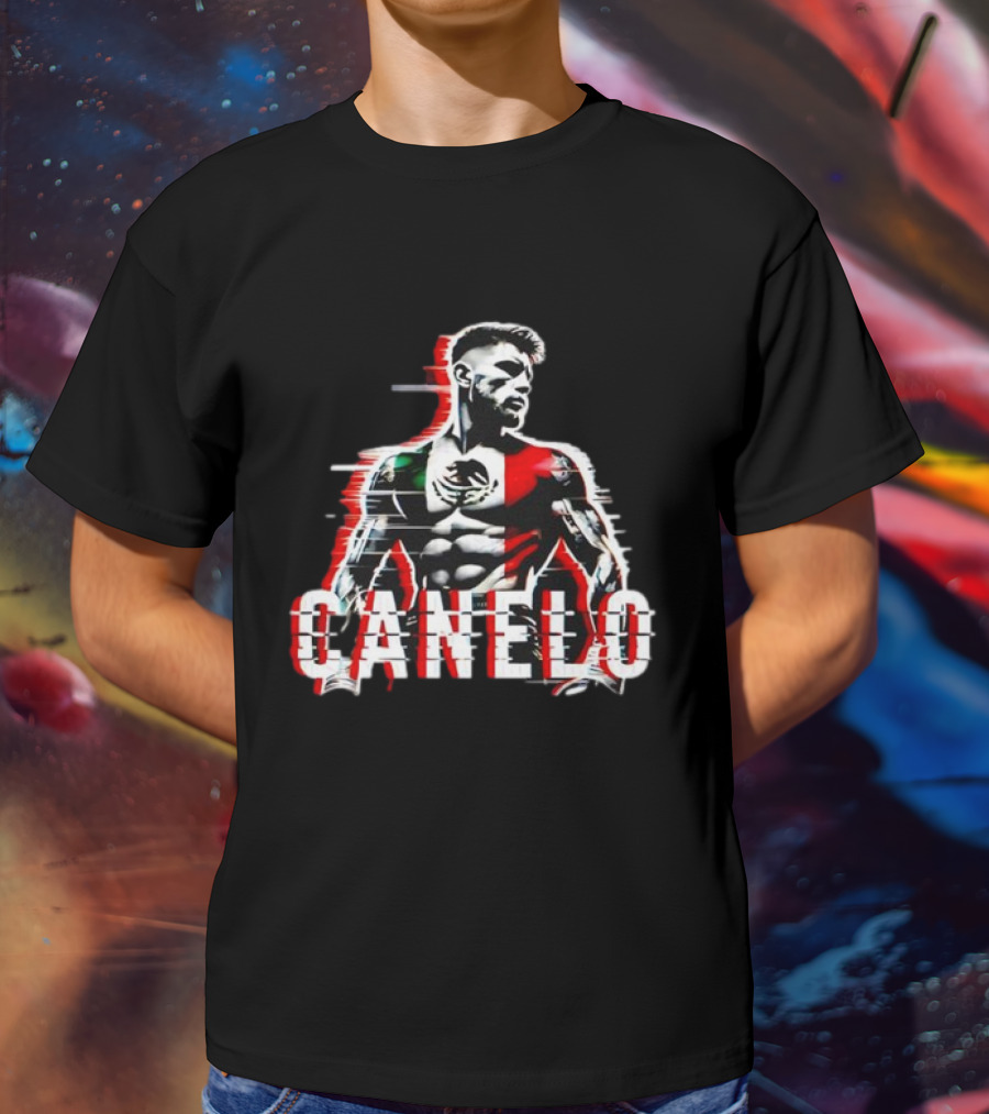 Canelo Mexican Flag Boxer Stylized Graphic T-Shirt