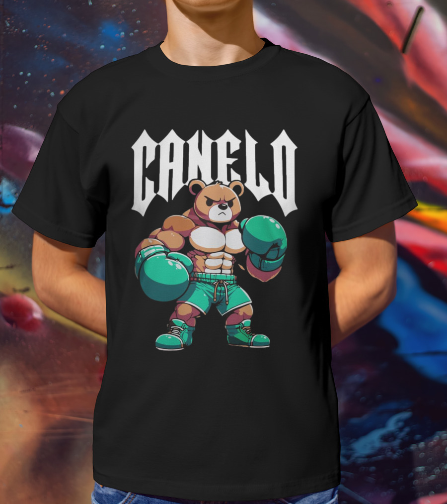 Canelo Bear Boxing Cartoon Bear With Gloves And Shorts T-Shirt