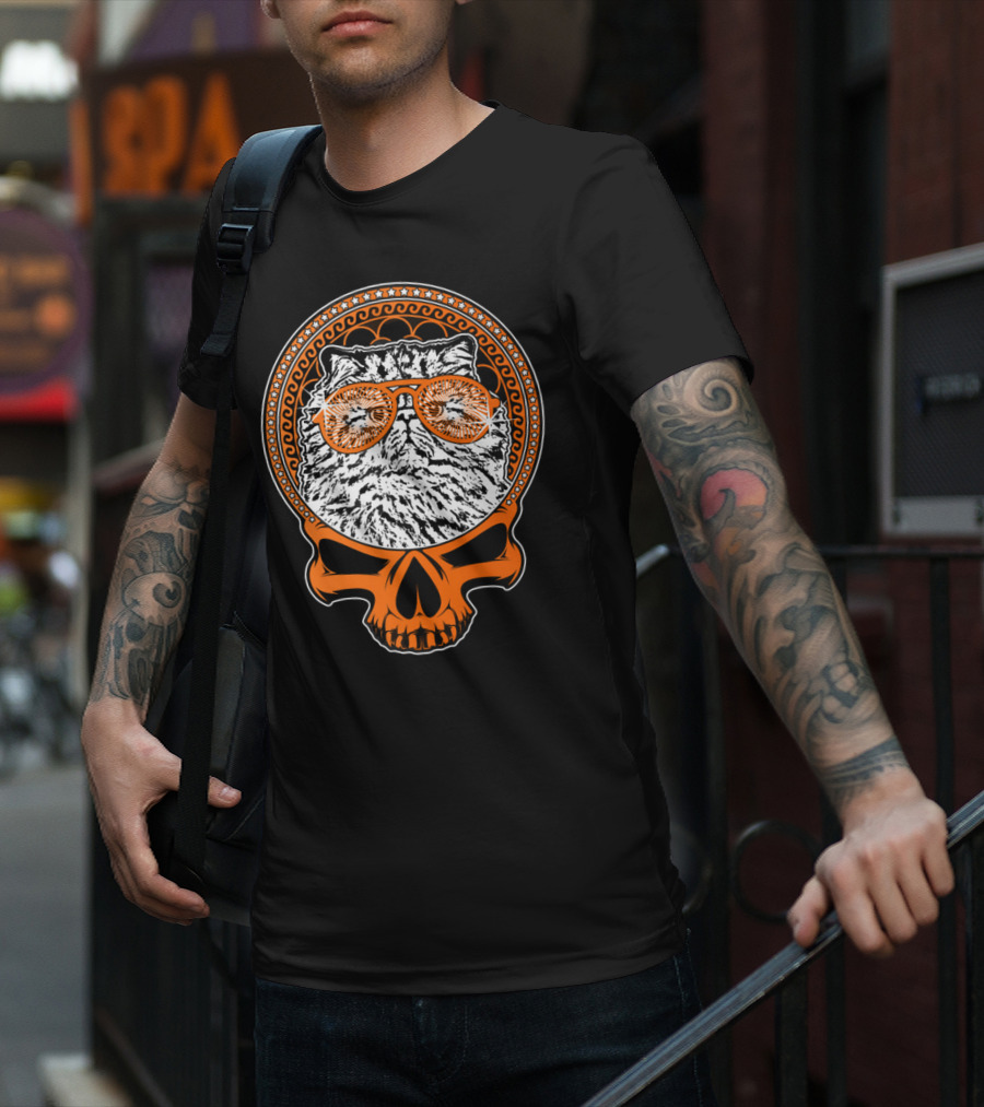 CATTY STYLE Skull Cat With Sunglasses T-Shirt
