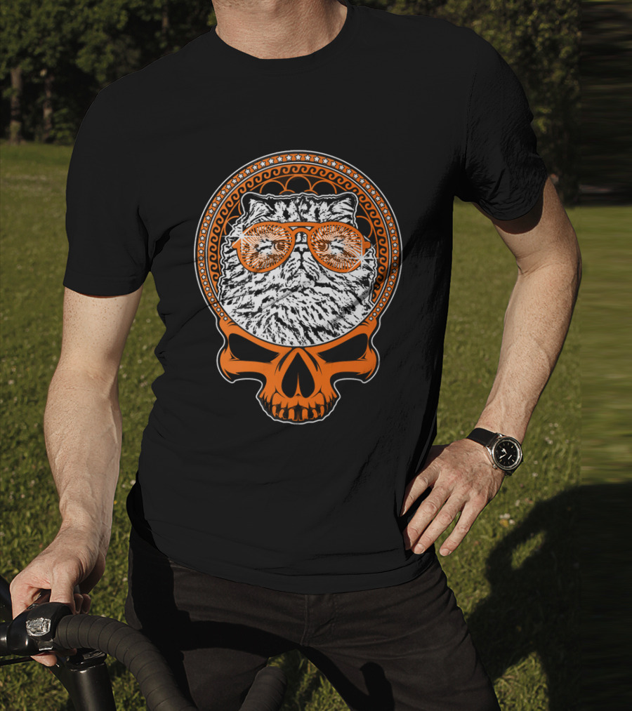 CATTY STYLE Skull Cat With Sunglasses T-Shirt
