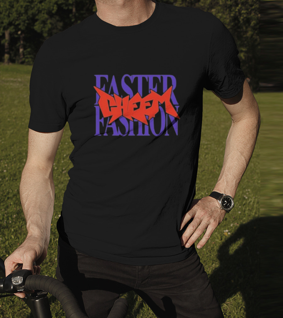 Faster Fashion Cheem Bold Red And Purple Typography T-Shirt