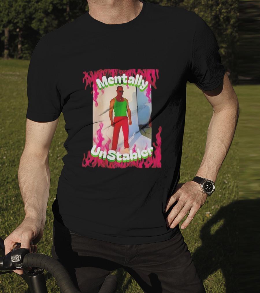 Mentally Unstabler Flaming Outfit Vibrant Red Pants T-Shirt