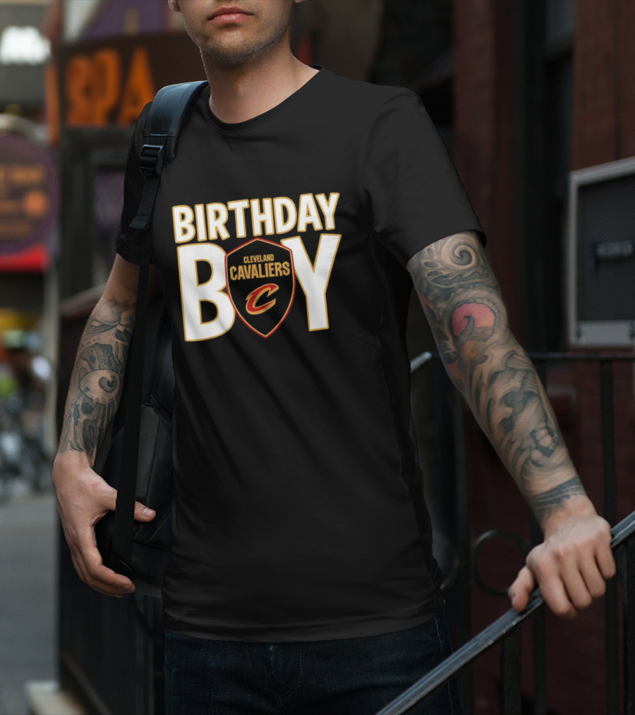 Cleveland Cavaliers NBA Birthday Boy Shield With C Logo T-Shirt