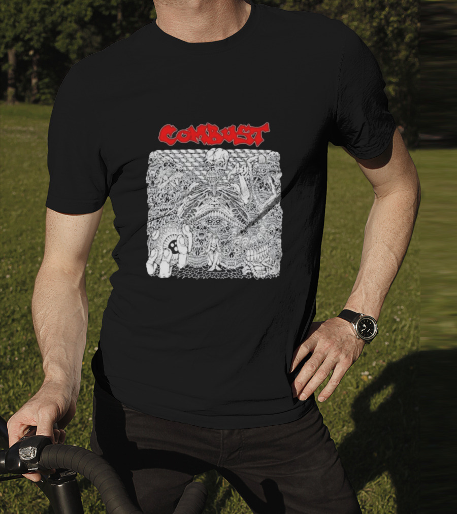 Combust Belly Of The Beast Intricate Black And White Triple B Records T-Shirt