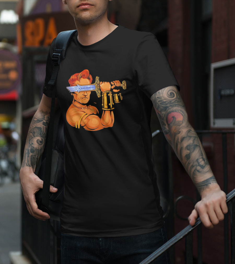 Conan O'Brien Barbarian Parody Sword T-Shirt