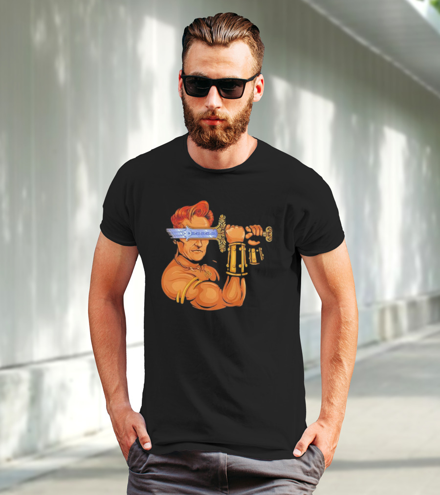 Conan O'Brien Barbarian Parody Sword T-Shirt