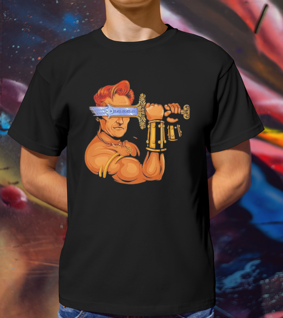 Conan O'Brien Barbarian Parody Sword T-Shirt