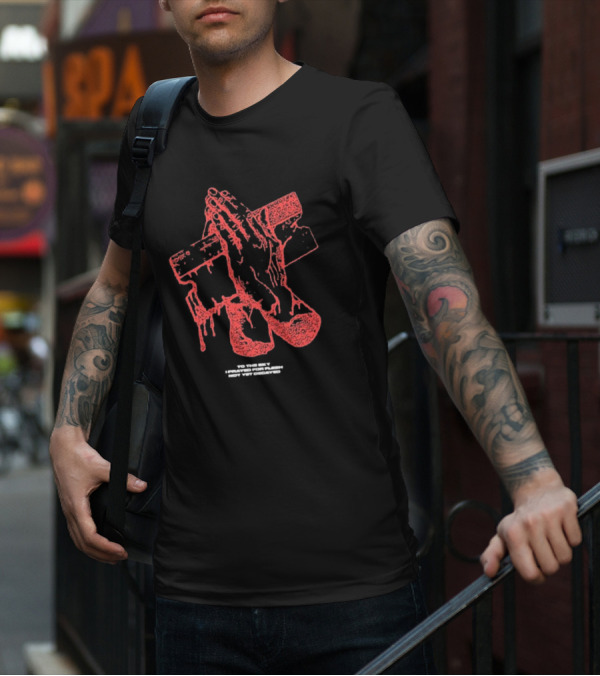 Counterparts To The Sky I Prayed For Flesh Not Yet Decayed Pray Dripping Hands Cross T-Shirt