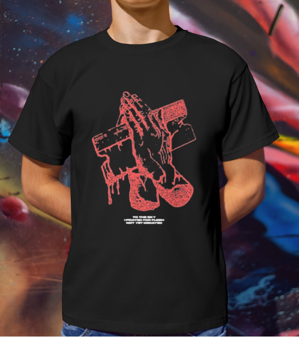 Counterparts To The Sky I Prayed For Flesh Not Yet Decayed Pray Dripping Hands Cross T-Shirt