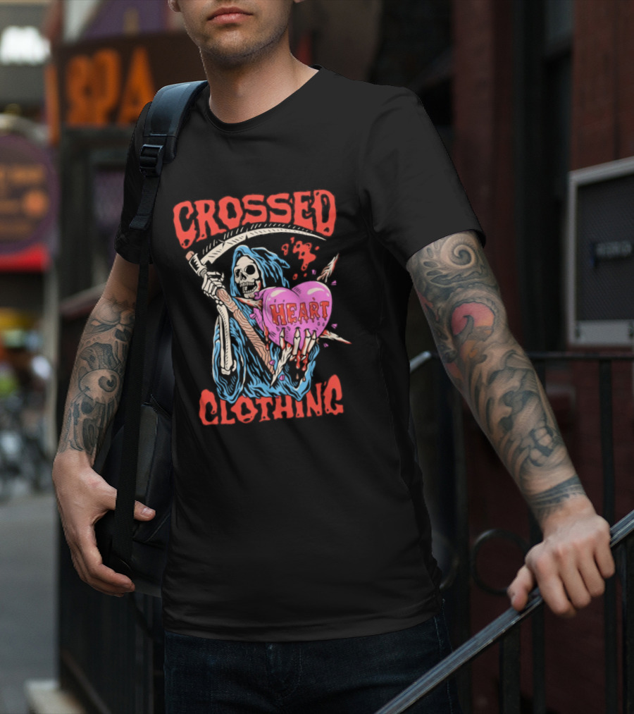 Crossed Heart Death Grim Reaper T-Shirt