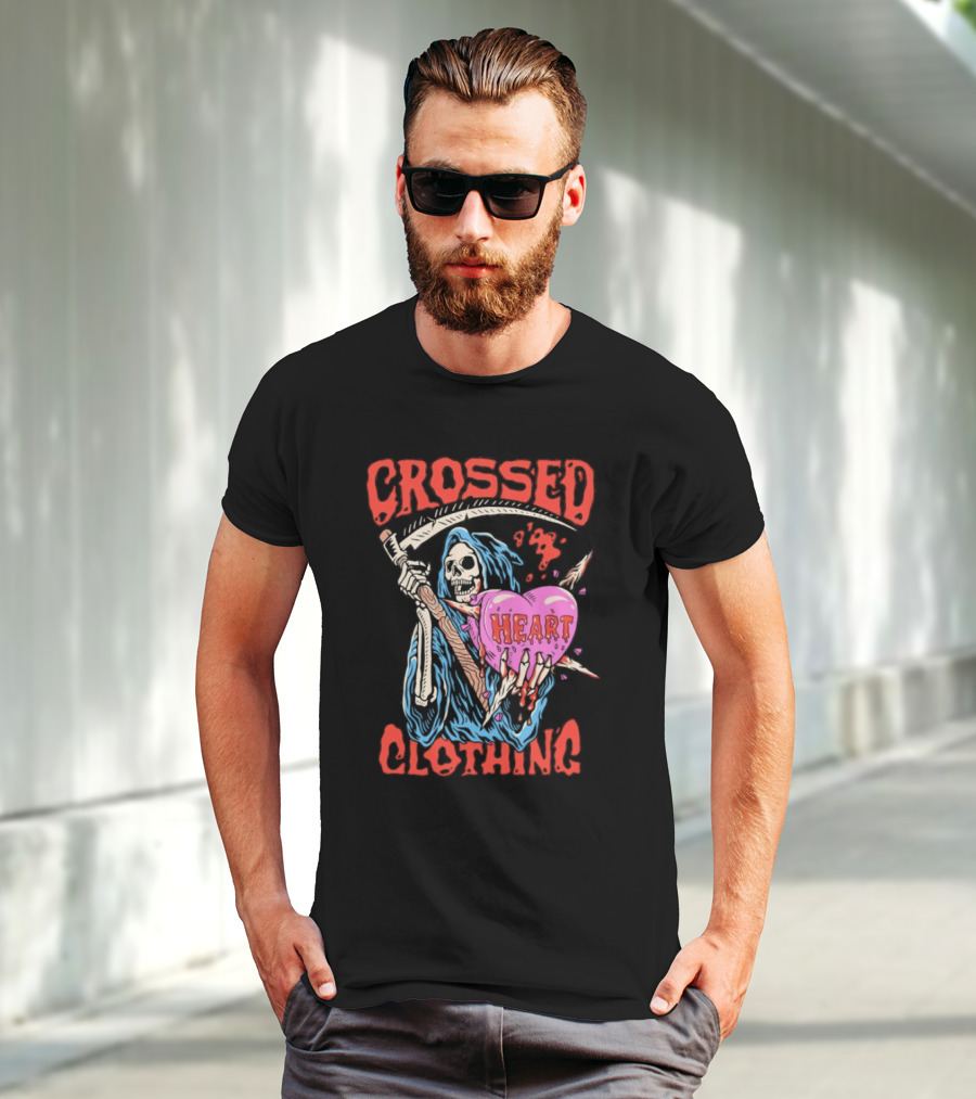 Crossed Heart Death Grim Reaper T-Shirt