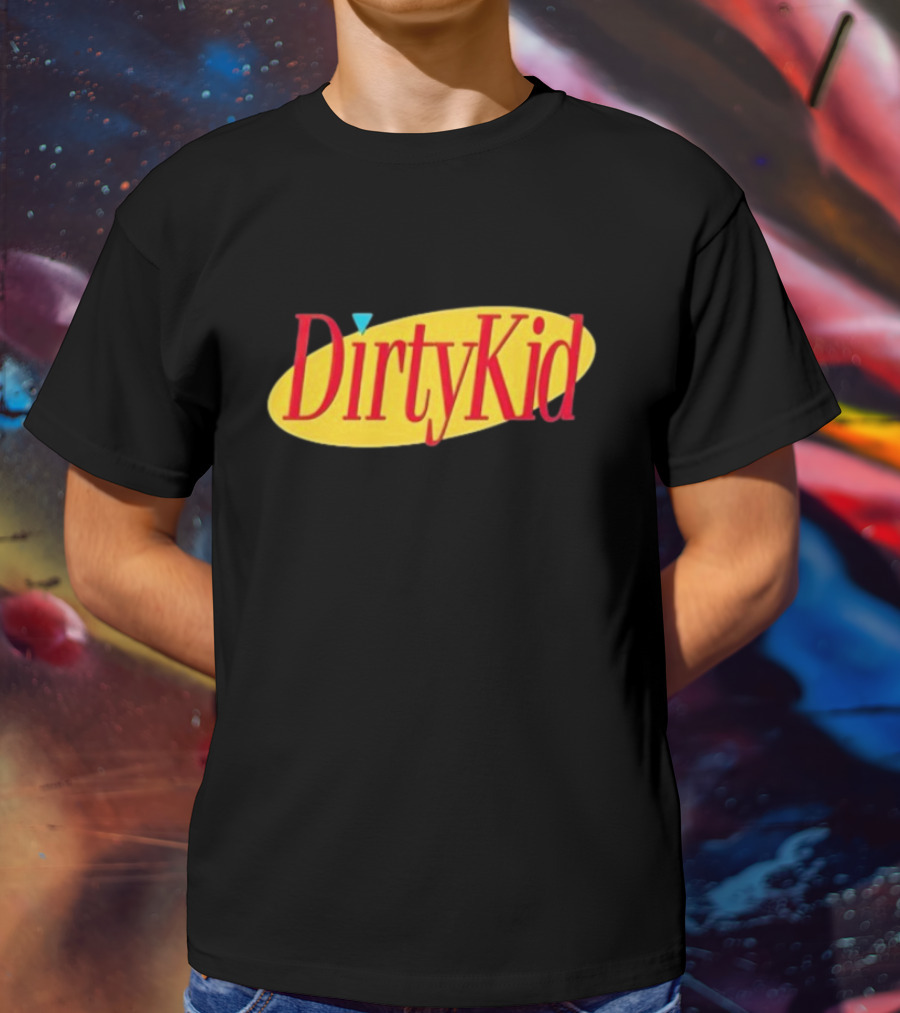 Dirty Kid Oval Bold Red Yellow Oval Style T-Shirt