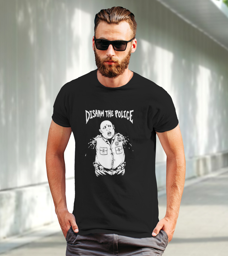 Disarm The Police Cartoon Officer Pop Art Style T-Shirt