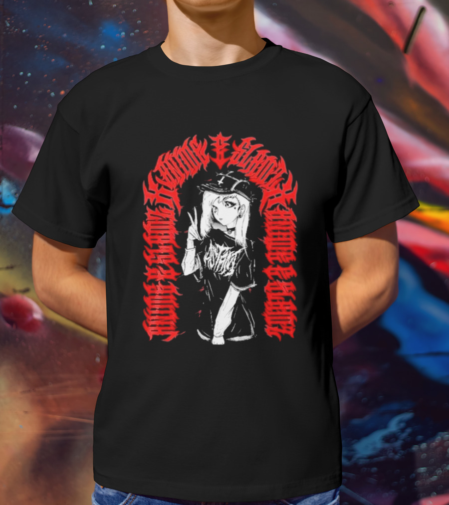 Distant Anime Slams Cosmic Lovecraftian Heavy Metal Aesthetics T-Shirt