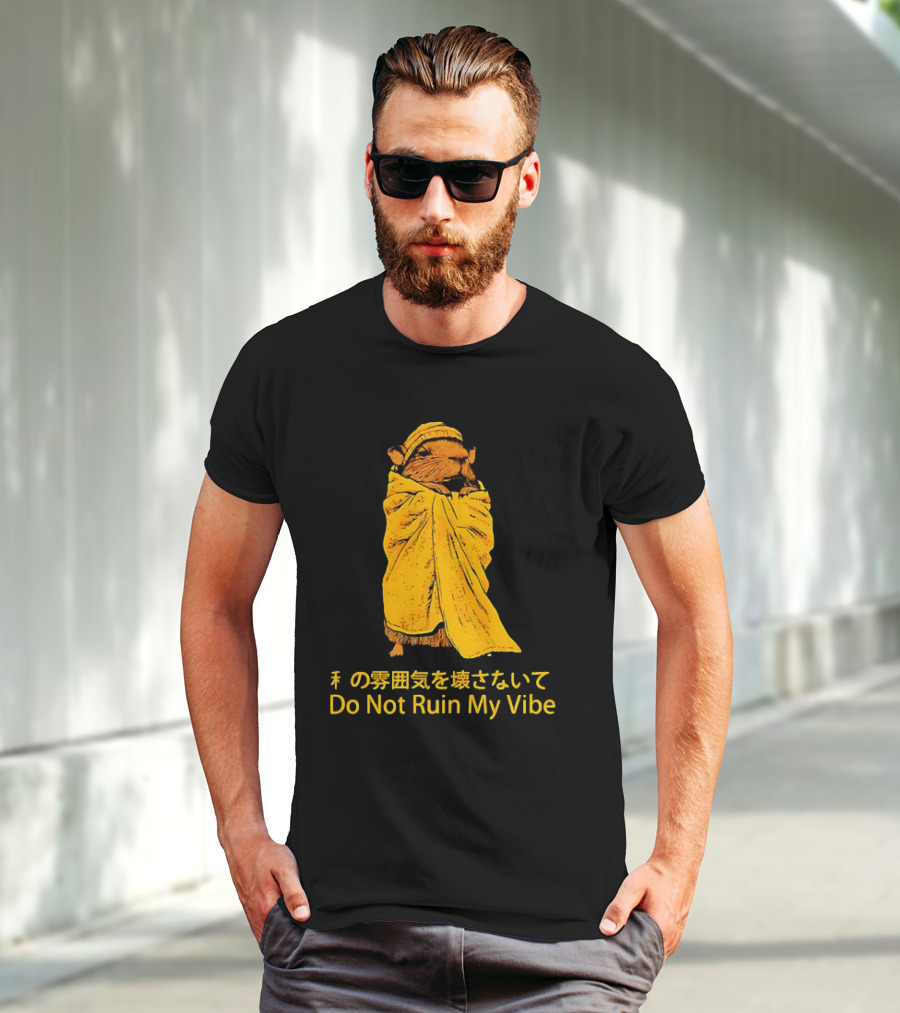 Do Not Ruin My Vibe Hamster Wrapped In Blanket With Japanese Text T-Shirt