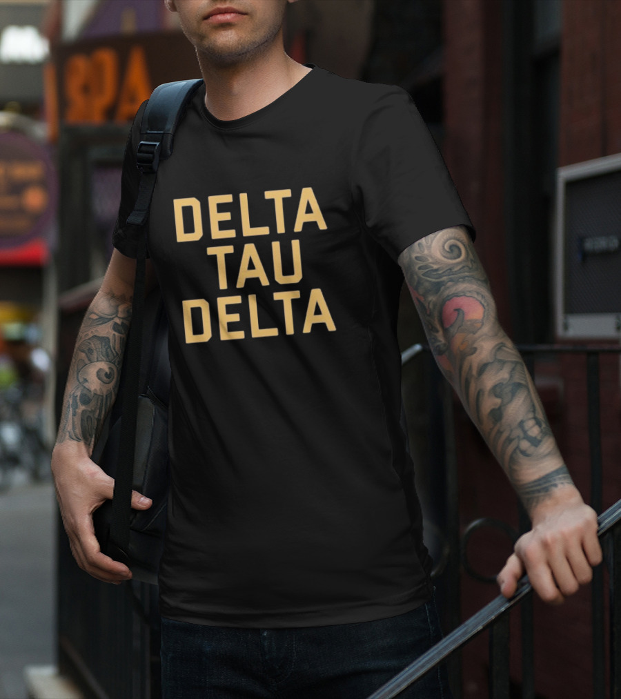 Delta Tau Delta Greek Letters Block Style T-Shirt