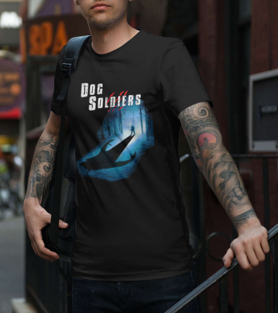 Dog Soldiers Werewolf Shadow In Forest Scene T-Shirt