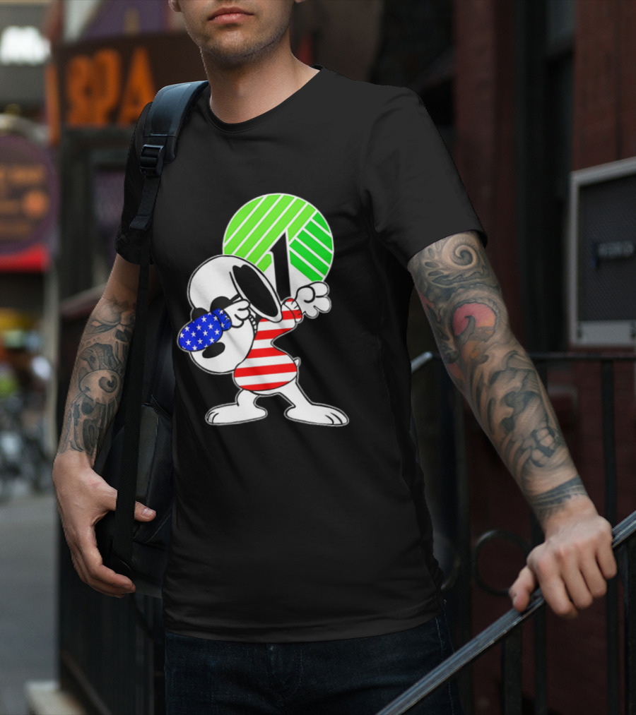 Dollar Tree Snoopy Dabbing American Flag Costume T-Shirt