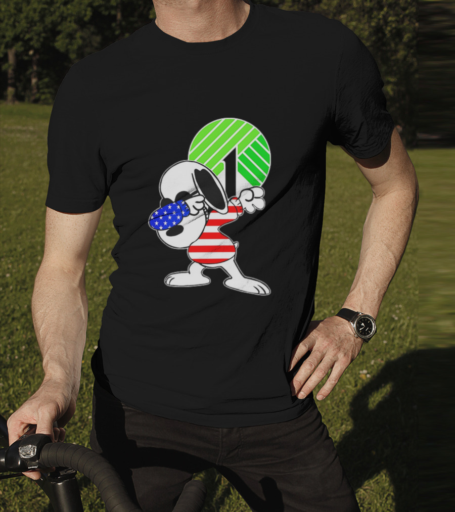 Dollar Tree Snoopy Dabbing American Flag Costume T-Shirt