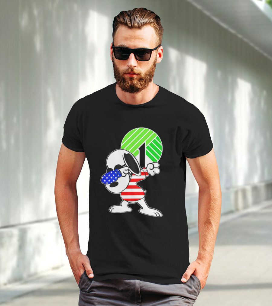 Dollar Tree Snoopy Dabbing American Flag Costume T-Shirt