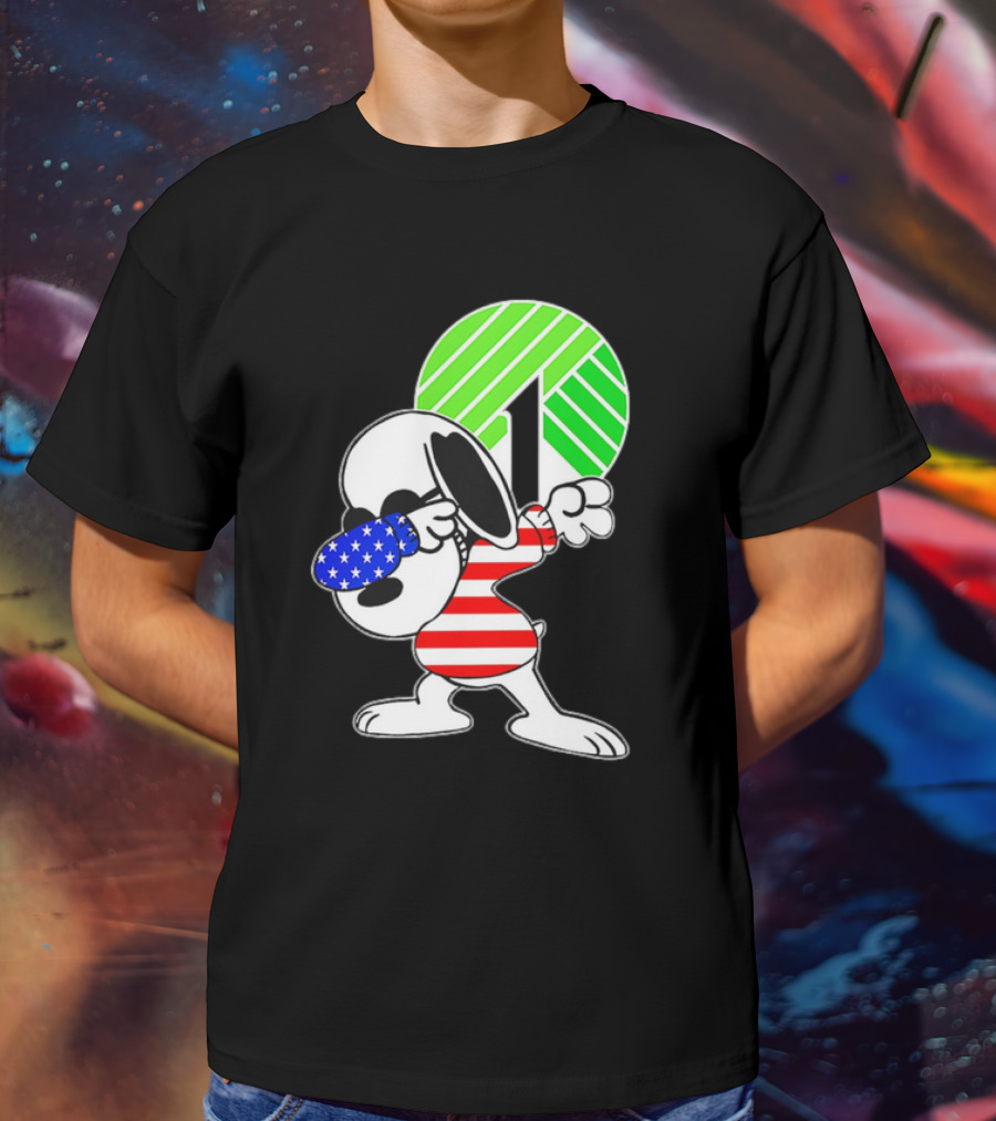 Dollar Tree Snoopy Dabbing American Flag Costume T-Shirt