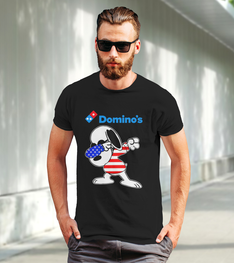 Domino’s Snoopy Dabbing American Flag Style T-Shirt