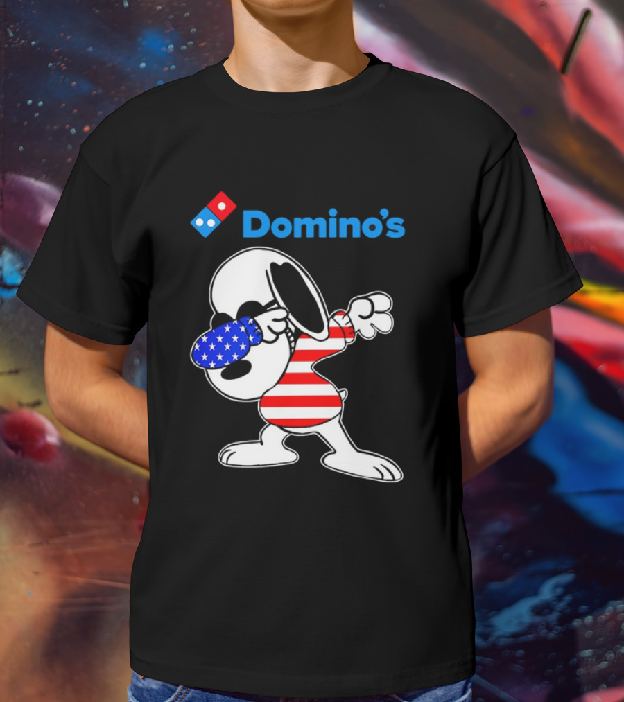 Domino’s Snoopy Dabbing American Flag Style T-Shirt