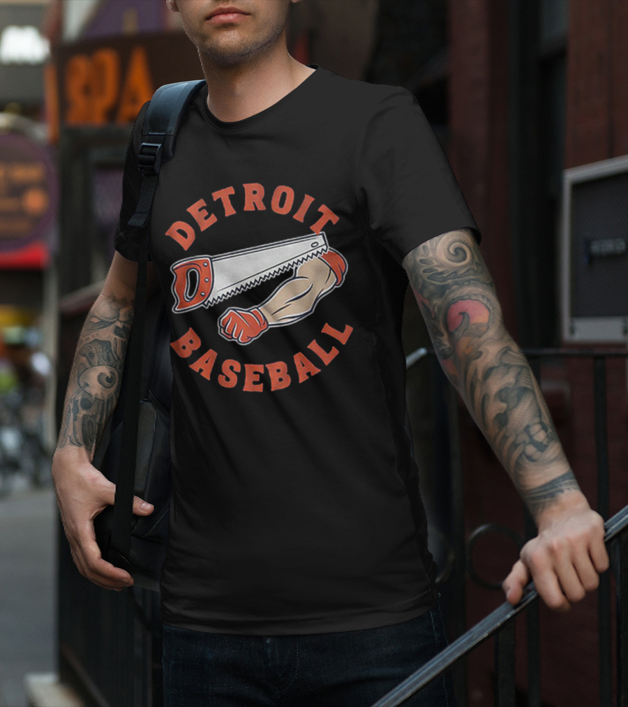 Detroit Baseball Saw Arm Graphic T-Shirt