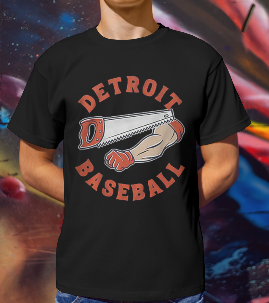 Detroit Baseball Saw Arm Graphic T-Shirt