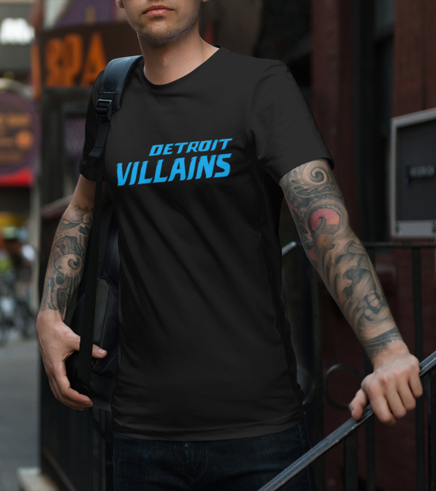 Detroit Villains Football Grit Sports Design T-Shirt
