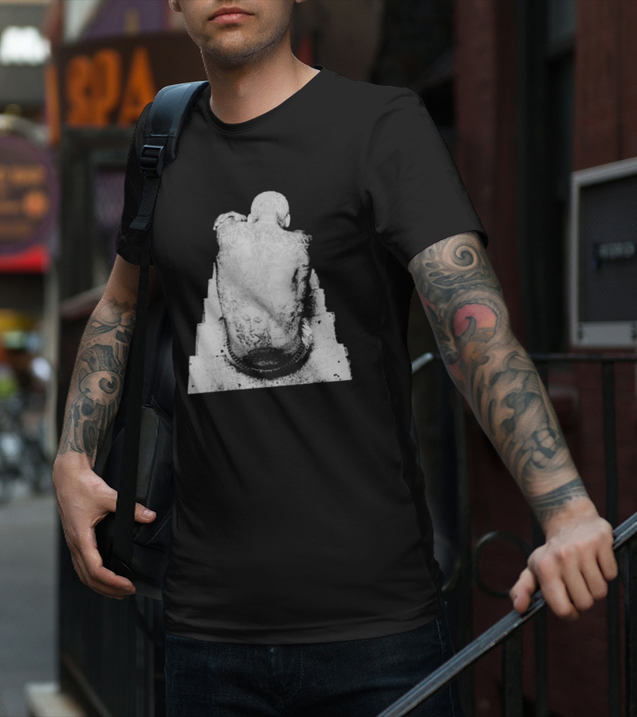 "Ekkstacy Tattooed Figure Sitting On Staircase Design" T-Shirt