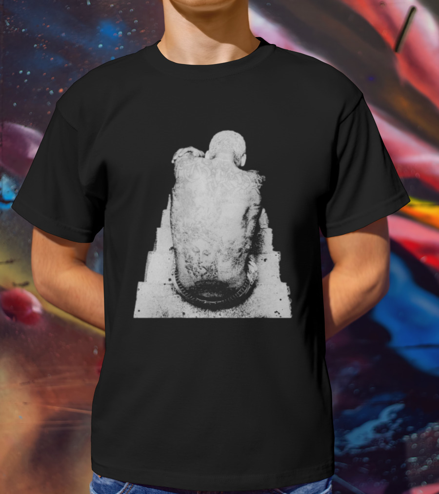"Ekkstacy Tattooed Figure Sitting On Staircase Design" T-Shirt