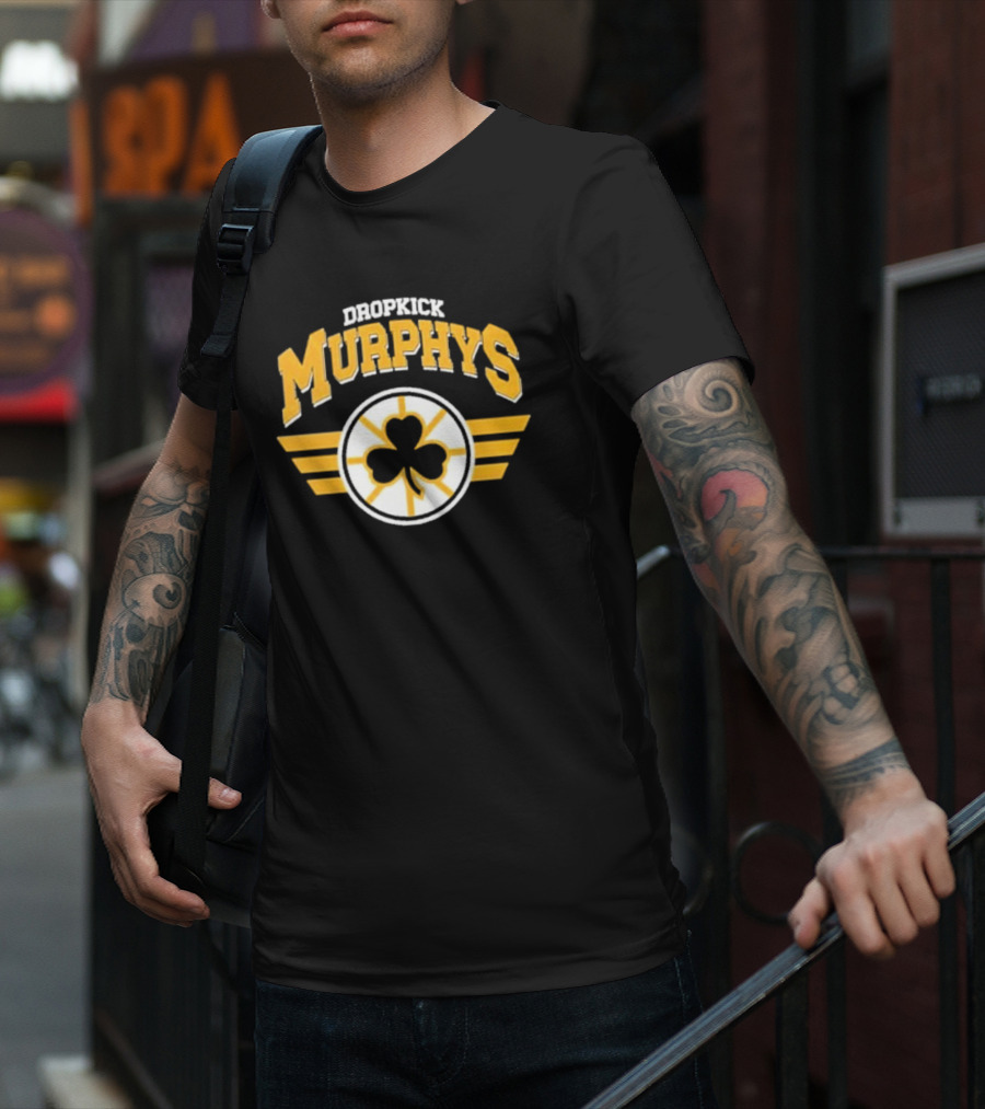 Dropkick Murphys Shamrock Winged Emblem Boston Bruins T-Shirt