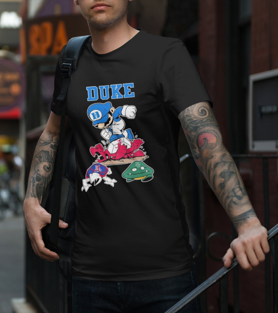 Duke Blue Devils Super Mario Crushing Arizona Wildcats Baylor T-Shirt