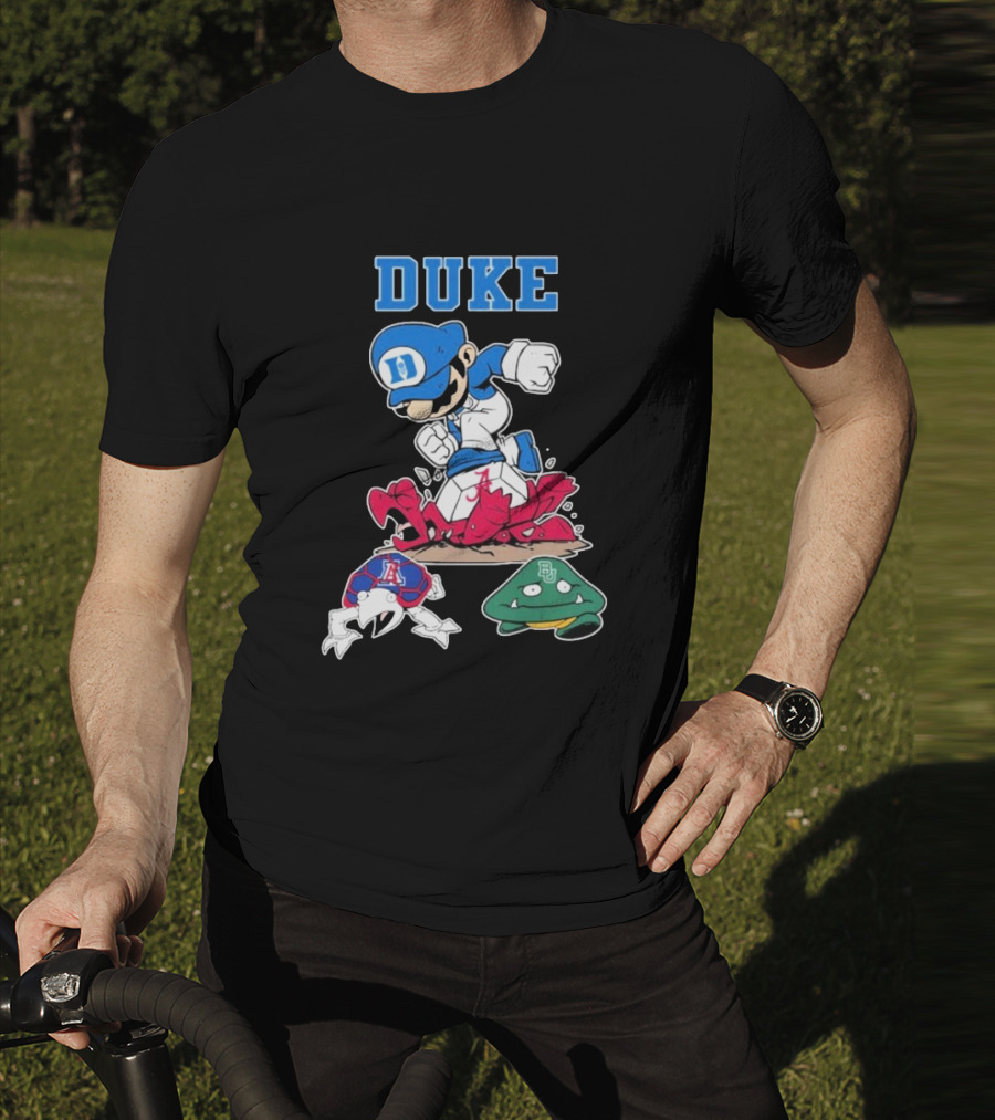 Duke Blue Devils Super Mario Crushing Arizona Wildcats Baylor T-Shirt