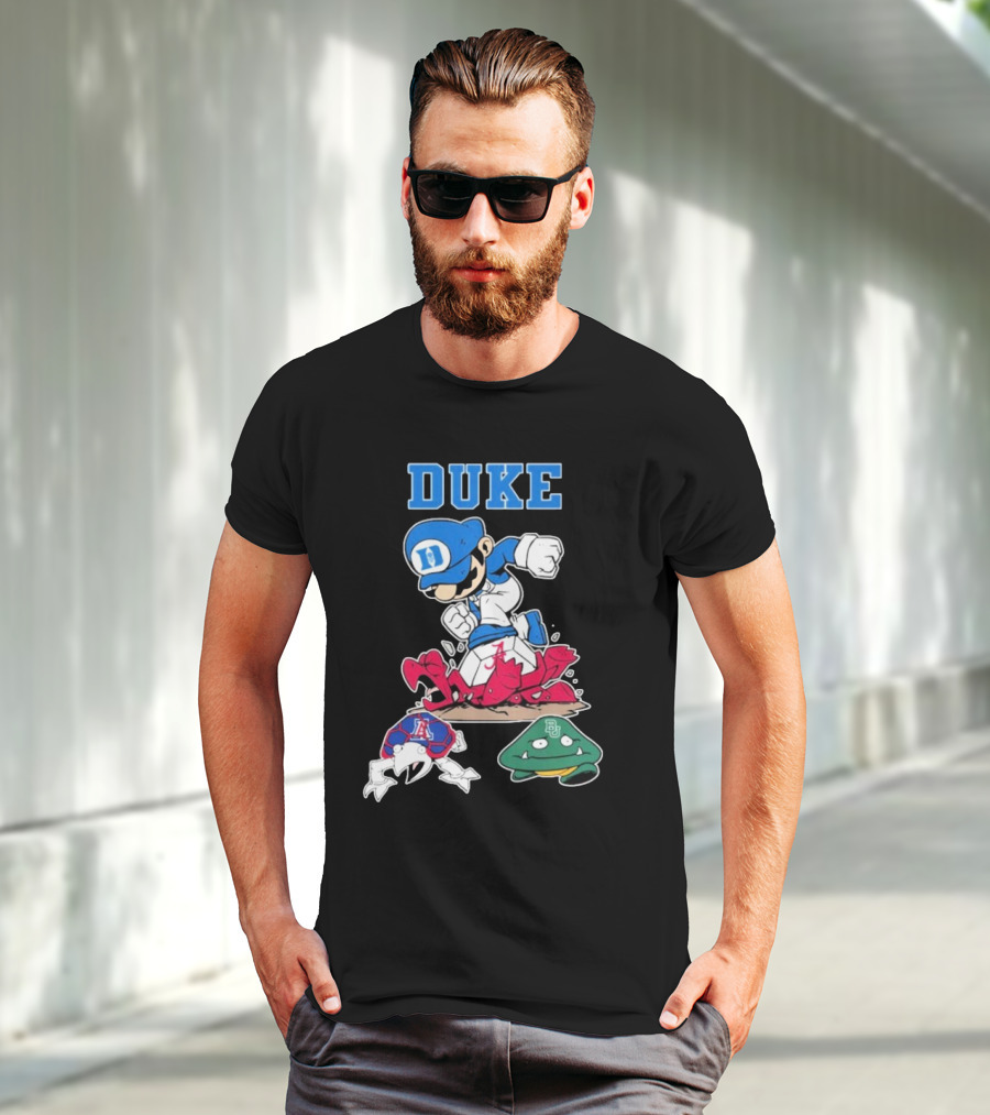 Duke Blue Devils Super Mario Crushing Arizona Wildcats Baylor T-Shirt