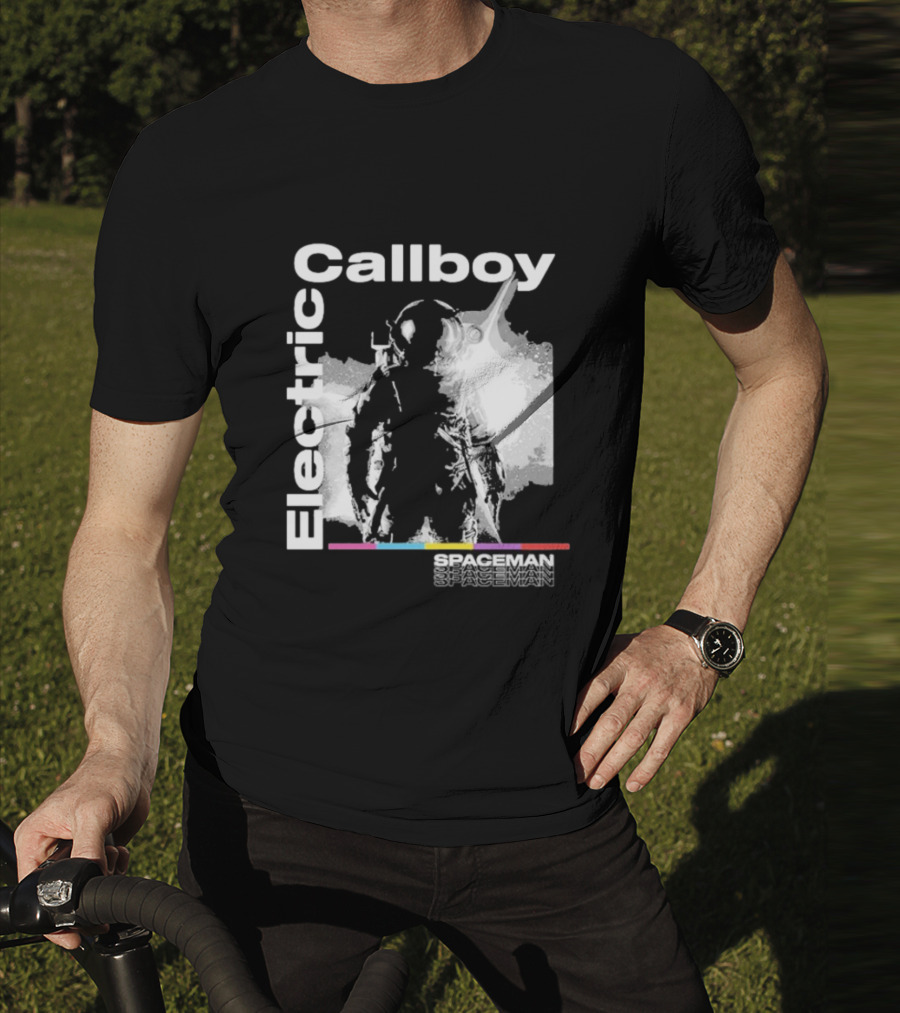 Electric Callboy Spaceman Cover Rainbow Text Starman Silhouette T-Shirt