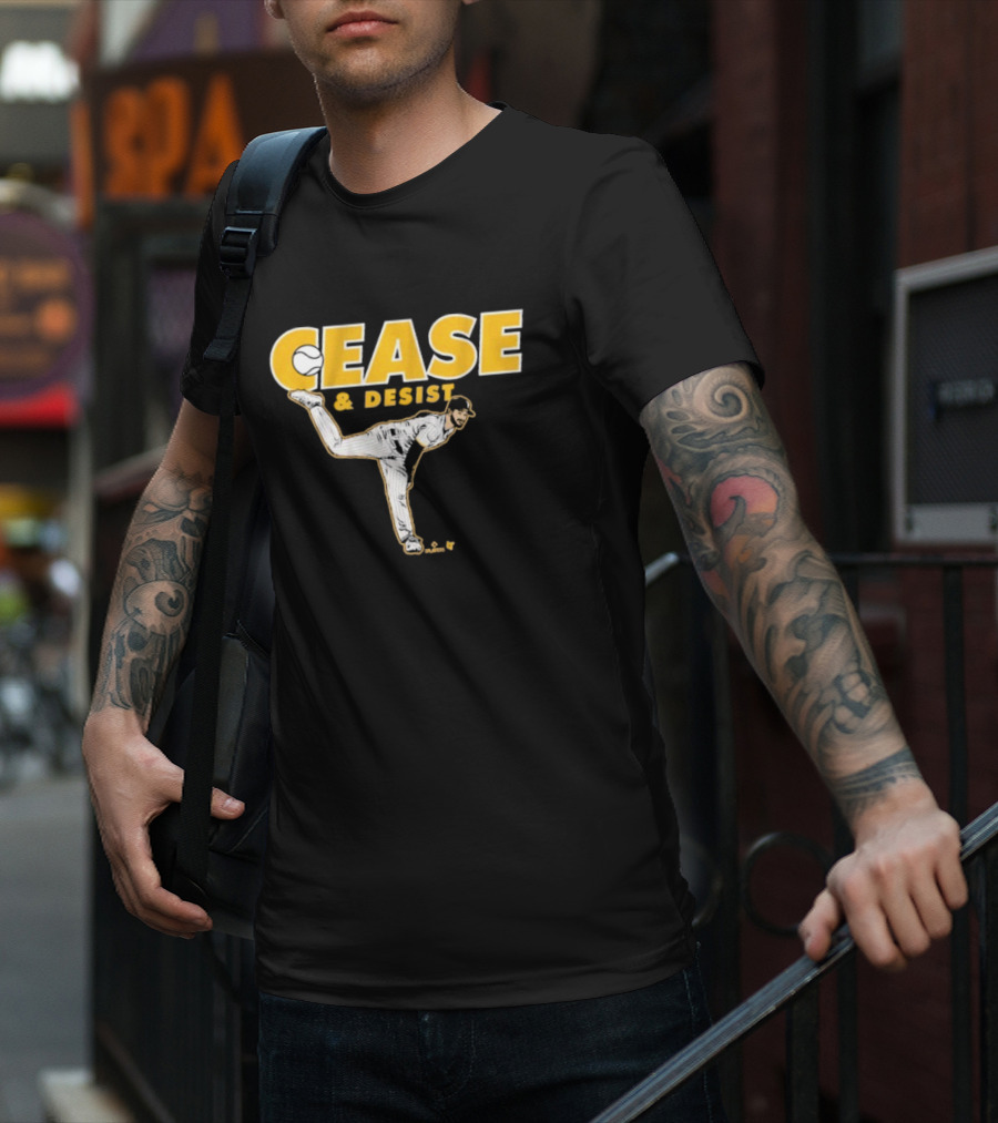 Cease And Desist Baseball Player Pitching Action T-Shirt