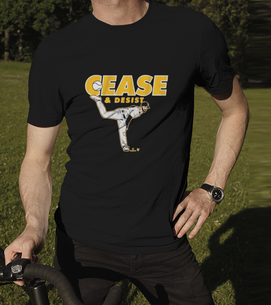 Cease And Desist Baseball Player Pitching Action T-Shirt