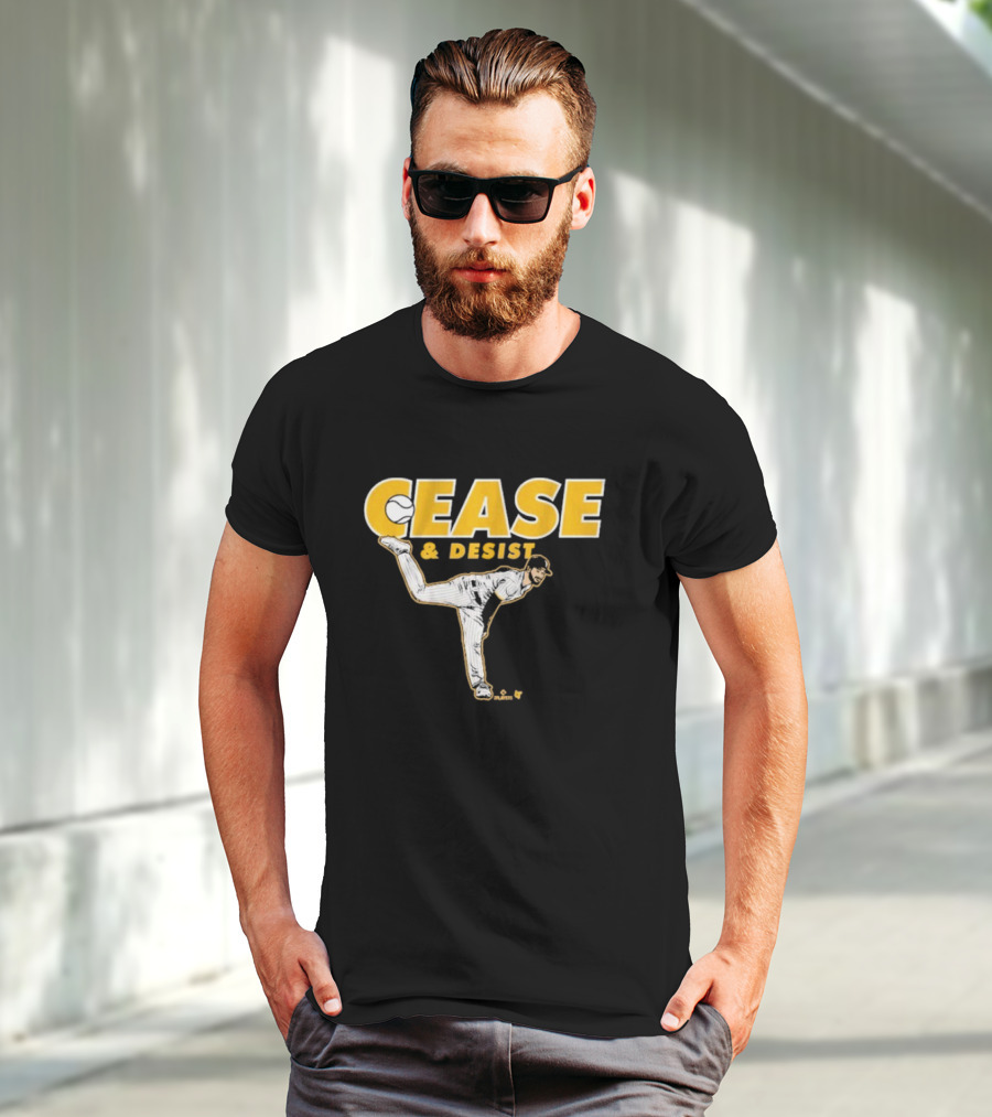 Cease And Desist Baseball Player Pitching Action T-Shirt