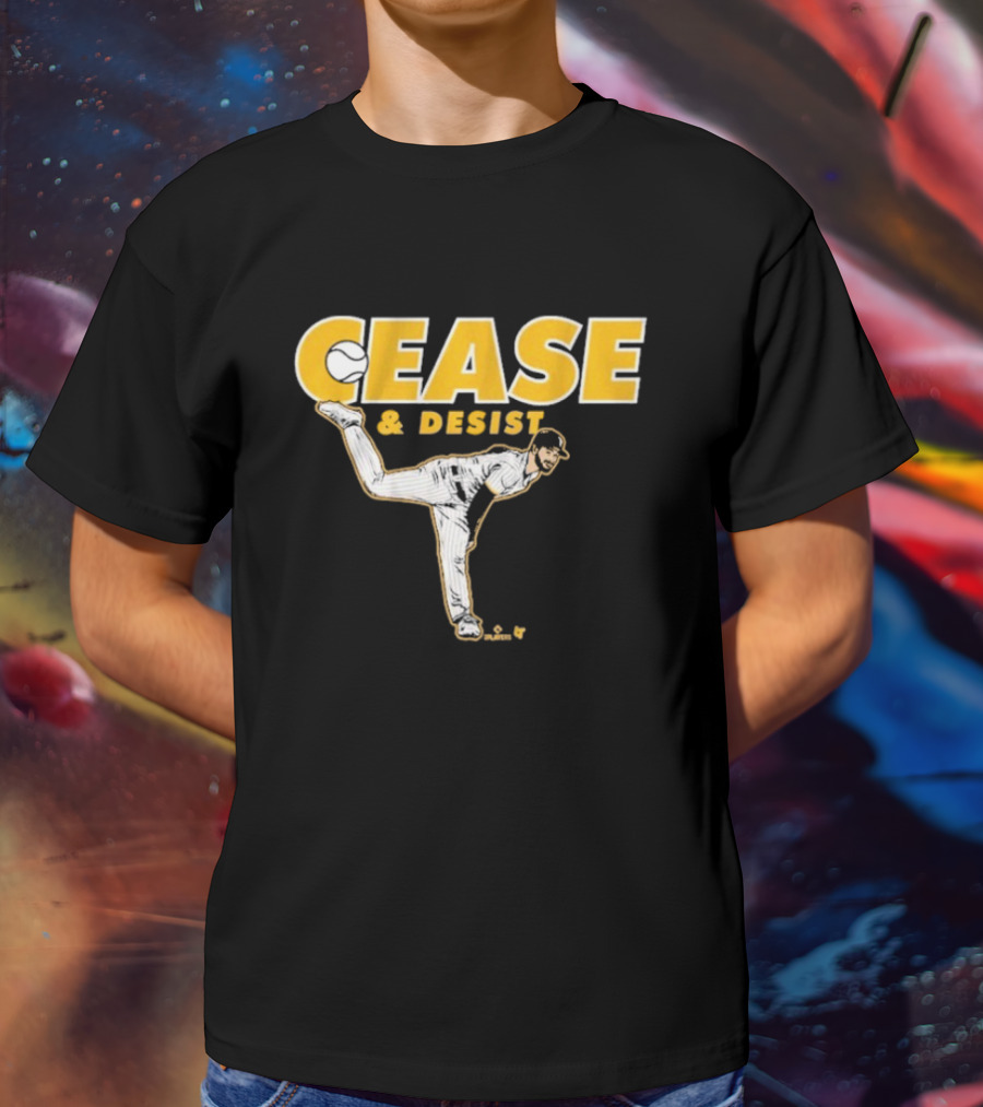 Cease And Desist Baseball Player Pitching Action T-Shirt